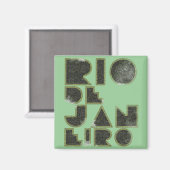 Rio typografisch stilvoll magnet (Vorderseite/Rückseite)