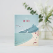 Rio Vintage Reiseplakat - Kunst-Postkarte Postkarte (Stehend Vorderseite)