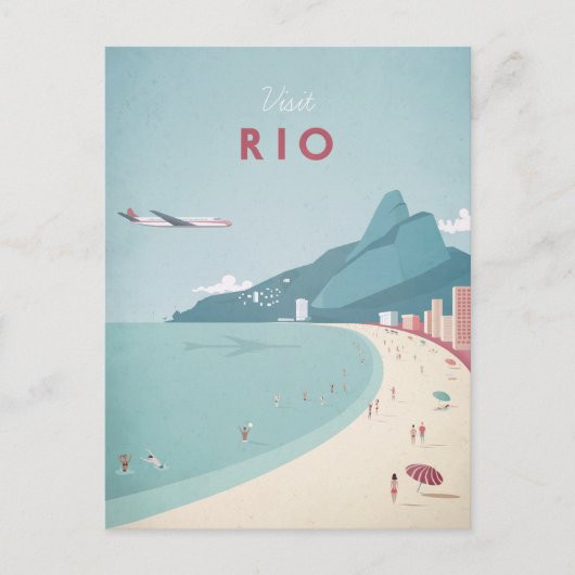 Rio Vintage Reiseplakat - Kunst-Postkarte Postkarte (Vorderseite)