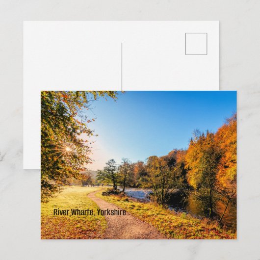 Río Wharfe, Yorkshire Postkarte (Vorne/Hinten)