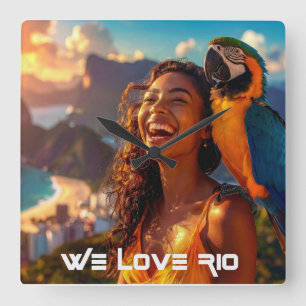 RIO - WIR LIEBEN RIO - QUADRATISCHE WANDUHR