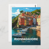 Riomaggiore, Cinqua Terra Magnet Postkarte (Vorne/Hinten)