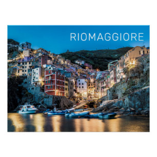 Riomaggiore Cinque Terre La Spezia Italien Panoram Poster
