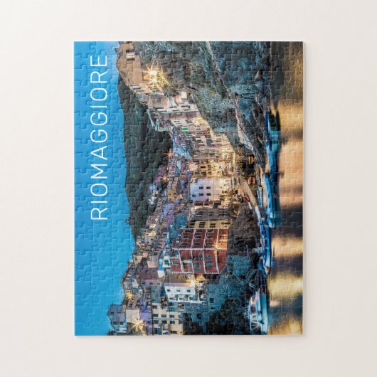 Riomaggiore Cinque Terre La Spezia Italien Panoram Puzzle (Vertikal)