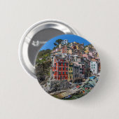 Riomaggiore Cinque Terre Liguria Italy Button (Vorne & Hinten)