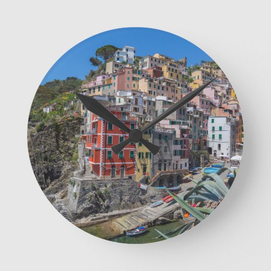 Riomaggiore Cinque Terre Liguria Italy Runde Wanduhr (Vorderseite)
