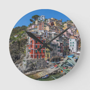Riomaggiore Cinque Terre Liguria Italy Runde Wanduhr