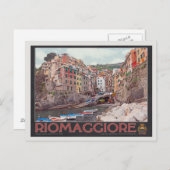 Riomaggiore Hafen - auf Black.jpg Postkarte (Vorne/Hinten)