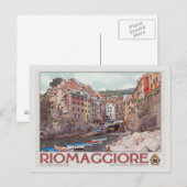 Riomaggiore Hafen - auf White.jpg Postkarte (Vorne/Hinten)