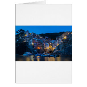 Riomaggiore in der Nacht Cinque Terre Ligurien Ita