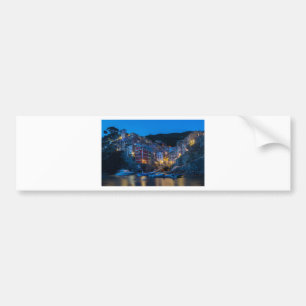Riomaggiore in der Nacht Cinque Terre Ligurien Ita Autoaufkleber