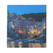 Riomaggiore in der Nacht Cinque Terre Ligurien Ita Notizblock (Vorderseite)