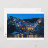Riomaggiore in der Nacht Cinque Terre Ligurien Ita Postkarte (Vorne/Hinten)