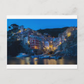 Riomaggiore in der Nacht Cinque Terre Ligurien Ita Postkarte (Vorderseite)