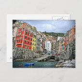 Riomaggiore, Italien - Die Cinque Terre Postcard Postkarte (Vorne/Hinten)