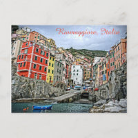 Riomaggiore, Italien - die Cinque Terre Postkarte
