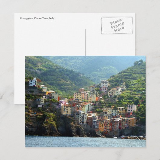Riomaggiore-Sicht Postkarte (Vorne/Hinten)