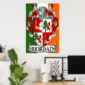 Riordan Coat of Arms Irish Flag Print Poster (Heimbüro)