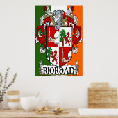 Riordan Coat of Arms Irish Flag Print Poster (Küche)