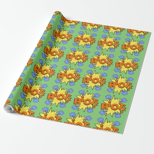 Riot Kapow Cartoon Explosion Geschenkpapier (Ungerollt)