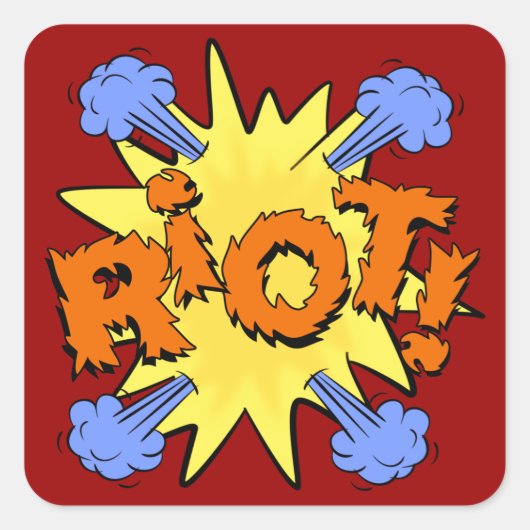 Riot Quadratischer Aufkleber (Vorderseite)