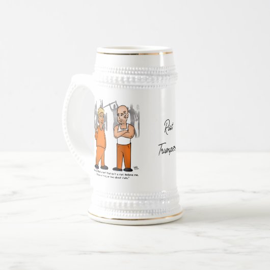Riot Trumper Beer Stein Bierglas (Vorderseite Links)