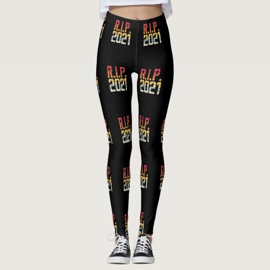 RIP 2021 New Years Eve Funny Quote Leggings (Vorderseite)