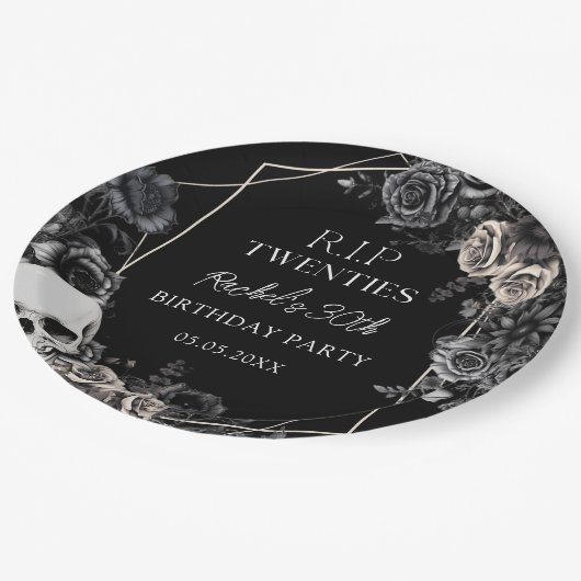 RIP 20 30. Geburtstag Papier Teller (Schrägansicht)