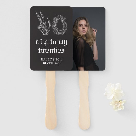 RIP 20 er 20 Skelettkämpfe 30. Geburtstag Fächer (Vorne und Hinten)