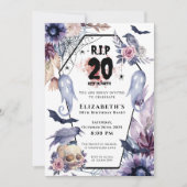RIP 20 Geburtstag Gotisches Halloween Meilenstein Einladung (Vorderseite)