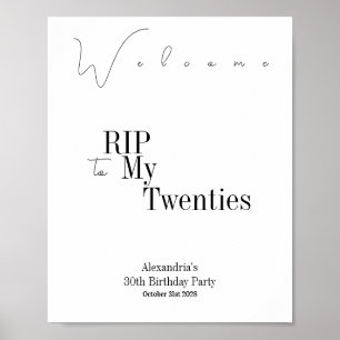 RIP 20 Party 30. Geburtstag Minimaler Empfang Poster