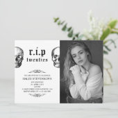 RIP 20 s 20 Jubiläum Beerdigung Schädel 30. Geburt Einladung (Stehend Vorderseite)