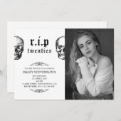 RIP 20 s 20 Jubiläum Beerdigung Schädel 30. Geburt Einladung (Vorne/Hinten)