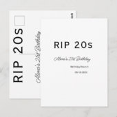 RIP 20 s 21. Geburtstag, einfaches Mindestfrühstüc Postkarte (Vorne/Hinten)