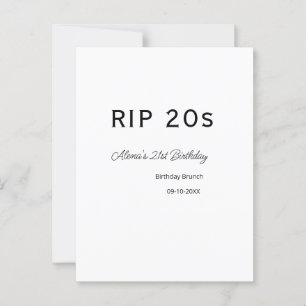 RIP 20 s 21. Geburtstag, einfaches Mindestfrühstüc Postkarte