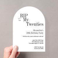 RIP 20 s 30. Geburtstag Party Minimal Weiß