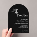 RIP 20 s 30. Geburtstag Party Schwarz und Weiß Acryleinladungen<br><div class="desc">Das ist ein modernes, 30. Geburtstag, Party-Design. Dieses schlichte Design der 20er Jahre ist in Schwarz/Weiß mit stilvoller Typografie gehalten. Die Vorlage ist für Sie Set, um einfach Ihren Namen Geburtstagsparty Details hinzuzufügen. Ideal für einen coolen und unterhaltsamen RIP 20er, 30er Geburtstag Party. Um zu personalisieren, benutzen Sie einfach die...</div>