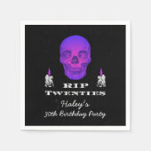 RIP 20 s Zwanziger Lila Schädel Gotik 30. Geburtst Serviette (Vorderseite)