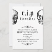 RIP 20 s Zwanziger Sonnenhügel Beerdigung 30 Gebur Einladung (Vorderseite)