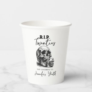 RIP 20 Vintag Skull Funny Birthday Party Pappbecher