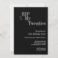RIP 20er 30. Geburtstagsfeier Schwarz und Weiß