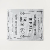 RIP 20er Doodle Stone Look Beerdigung 30. Geburtst Wandteppich (Vorderseite (Horizontal))