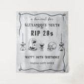 RIP 20er Doodle Stone Look Beerdigung 30. Geburtst Wandteppich (Vorderseite)
