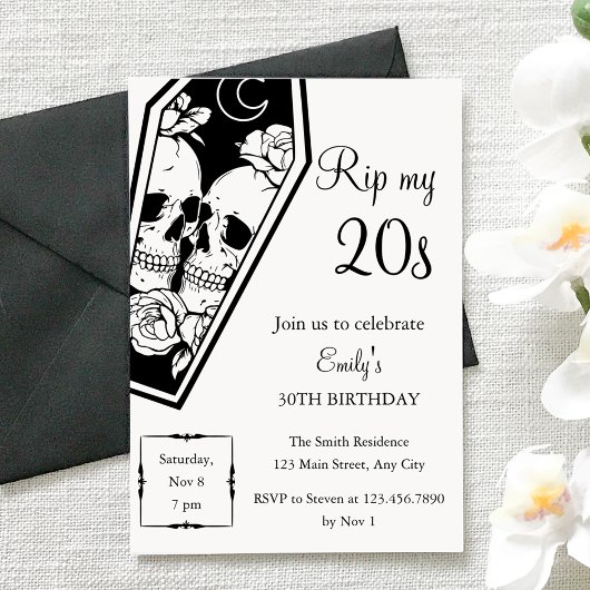 RIP 20er Gothic 30. Geburtstag Einladung