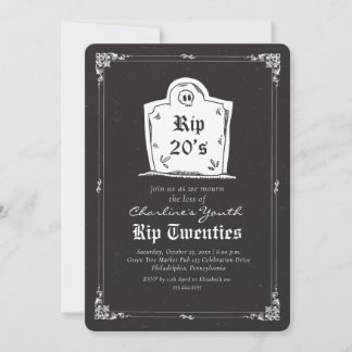 RIP 20er-Schädel Schwarz 30. Geburtstag Party Einl Einladung