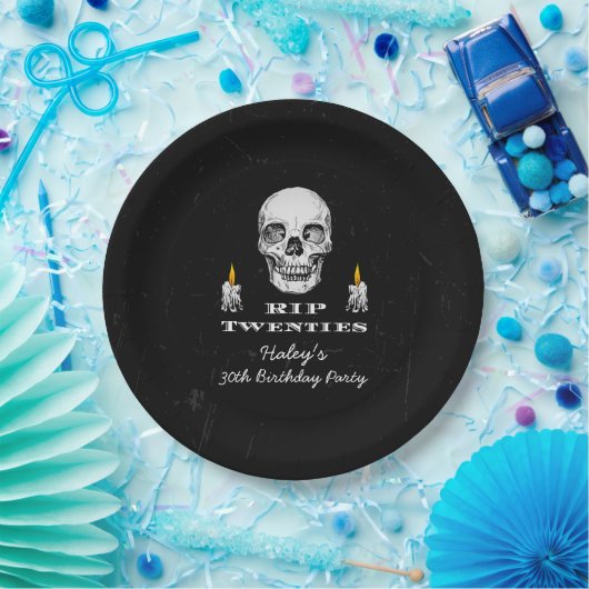 RIP 20er Zwanziger Skull Gothic Black 30th Birthda Pappteller (Party)