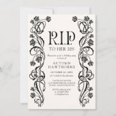 RIP 20s 30s Gothic Halloween Birthday Einladung (Vorderseite)