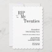 RIP 20s 30th Birthday Minimal Party Einladung (Vorderseite)