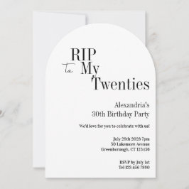 RIP 20s 30th Birthday Minimal Party Einladung