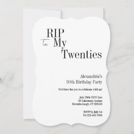 RIP 20s 30th Birthday Minimal Party Einladung